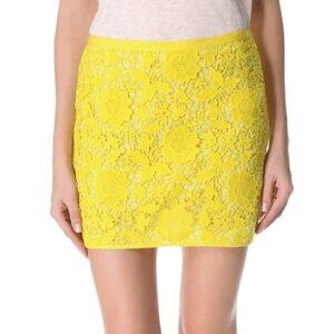 Madewell Yellow Side Zip Violette Lace Skirt